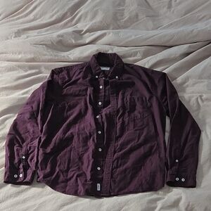 Express Men's Deep Purple Slim Casual Button-Down Shirt Size L